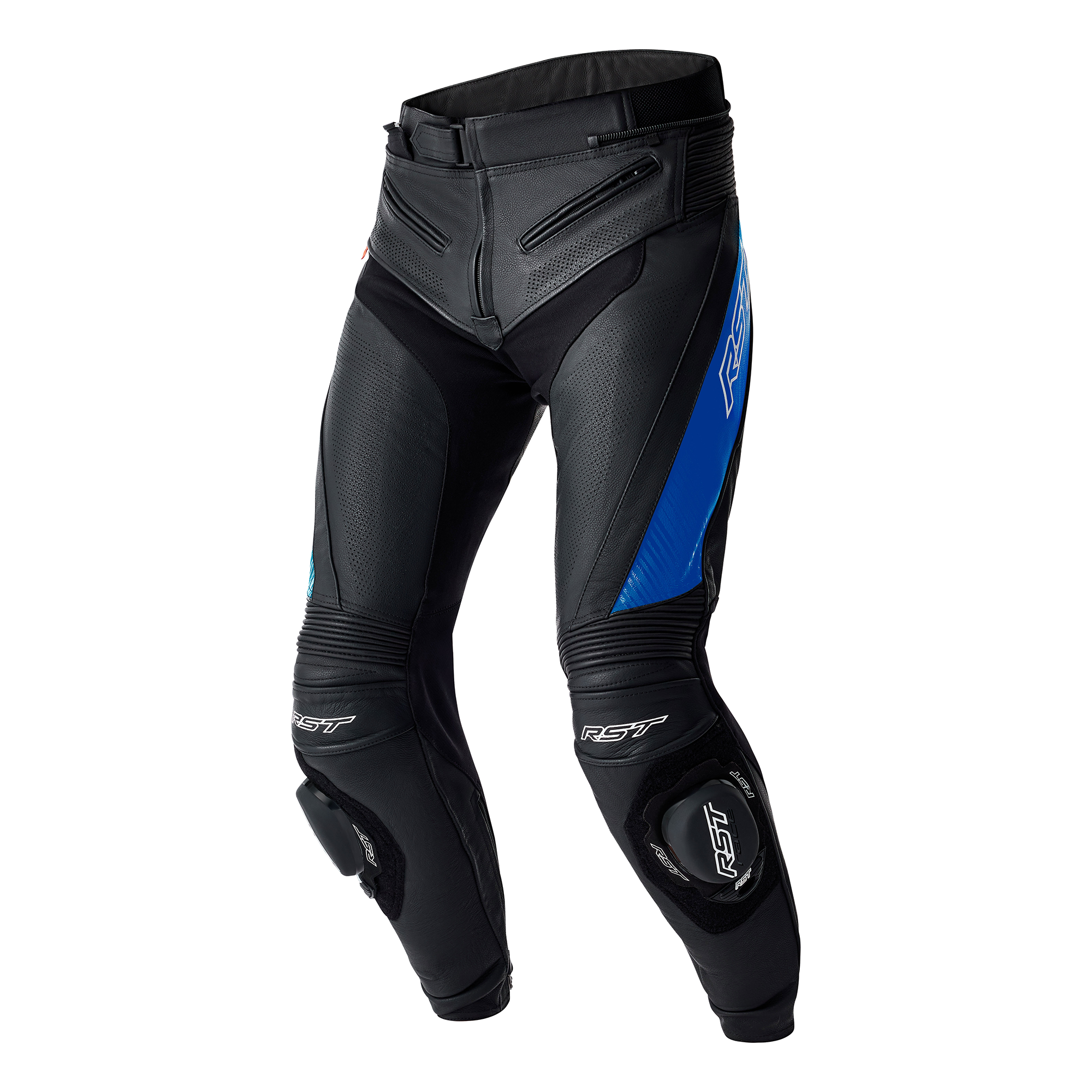 RST Tractech Evo D3O Leather Trouser Black / Blue - FREE UK Shipping, FREE 365 Day Returns | Moto Central