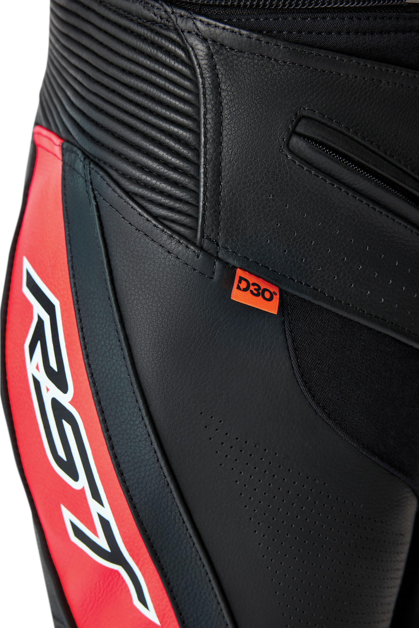 RST Tractech Evo D3O Leather Trouser Black / Fluo Red - FREE UK Shipping, FREE 365 Day Returns | Moto Central