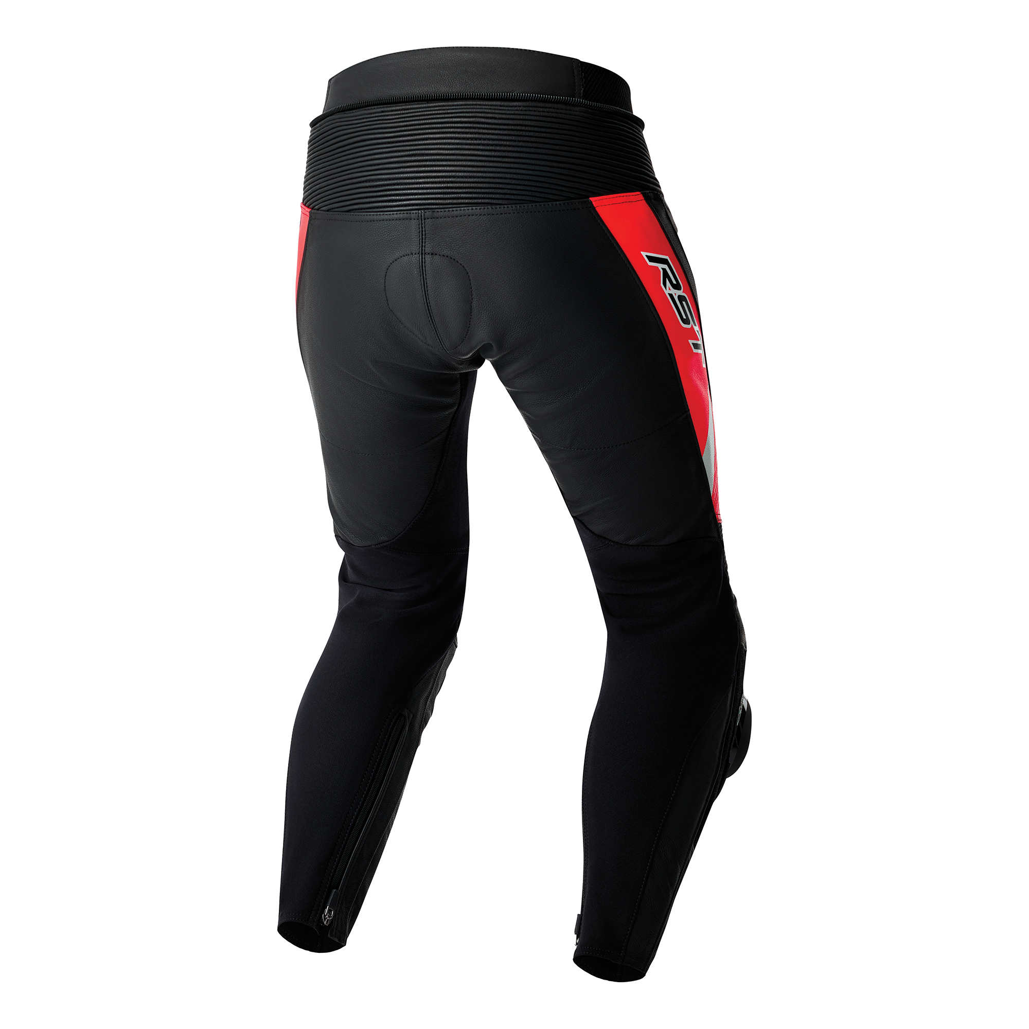 RST Tractech Evo D3O Leather Trouser Black / Fluo Red - FREE UK Shipping, FREE 365 Day Returns | Moto Central
