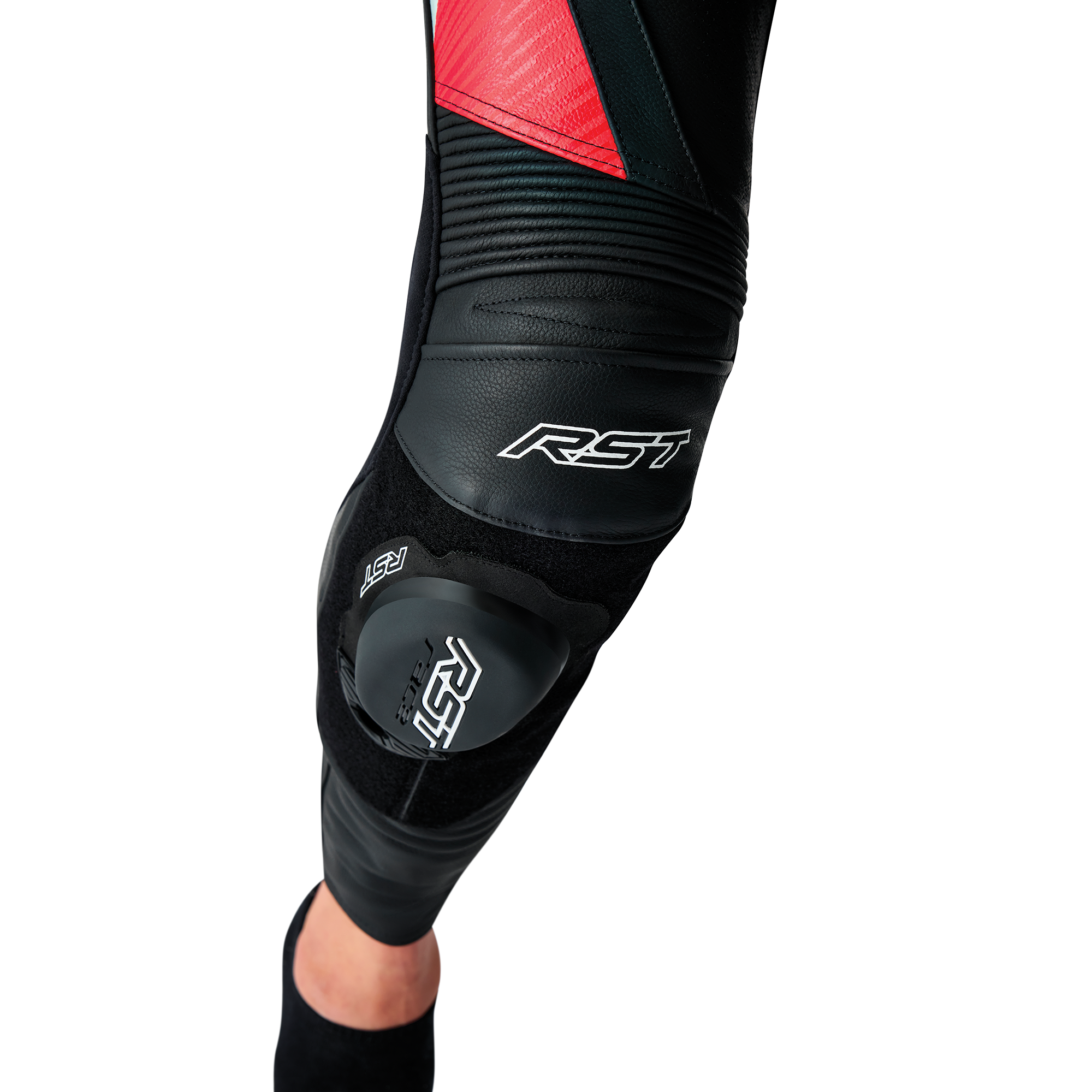 RST Tractech Evo D3O Leather Trouser Black / Fluo Red - FREE UK Shipping, FREE 365 Day Returns | Moto Central