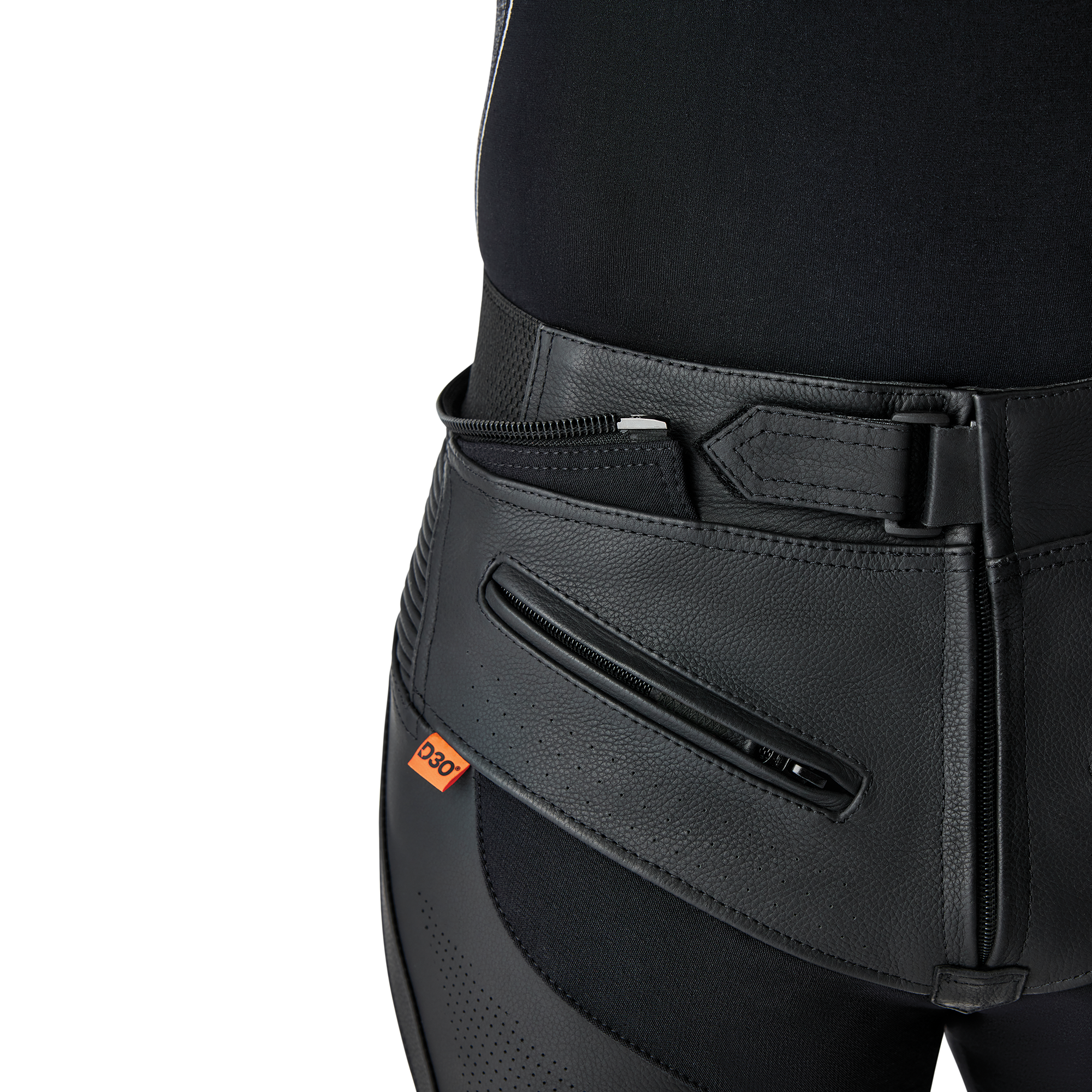 RST Tractech Evo D3O Leather Trouser Black / Fluo Red - FREE UK Shipping, FREE 365 Day Returns | Moto Central