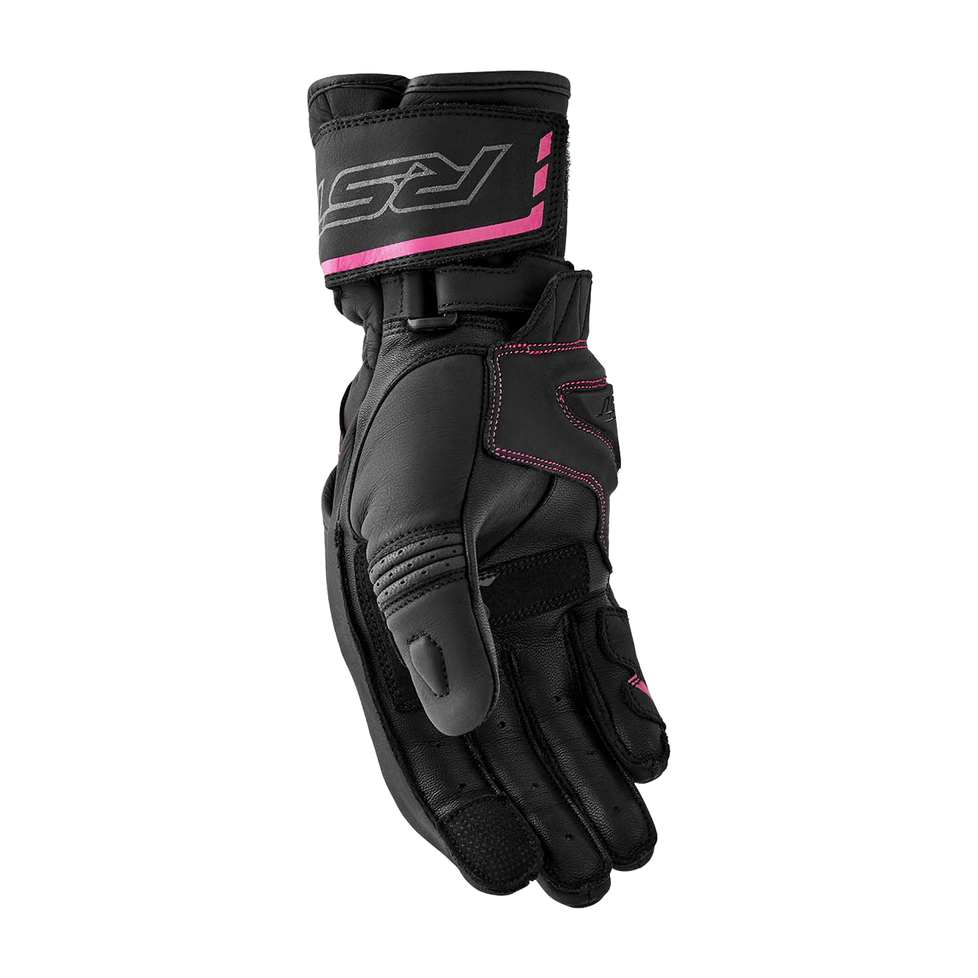 RST S1 Ladies Leather Gloves Black / Fluo Pink - FREE UK Shipping, FREE 365 Day Returns | Moto Central
