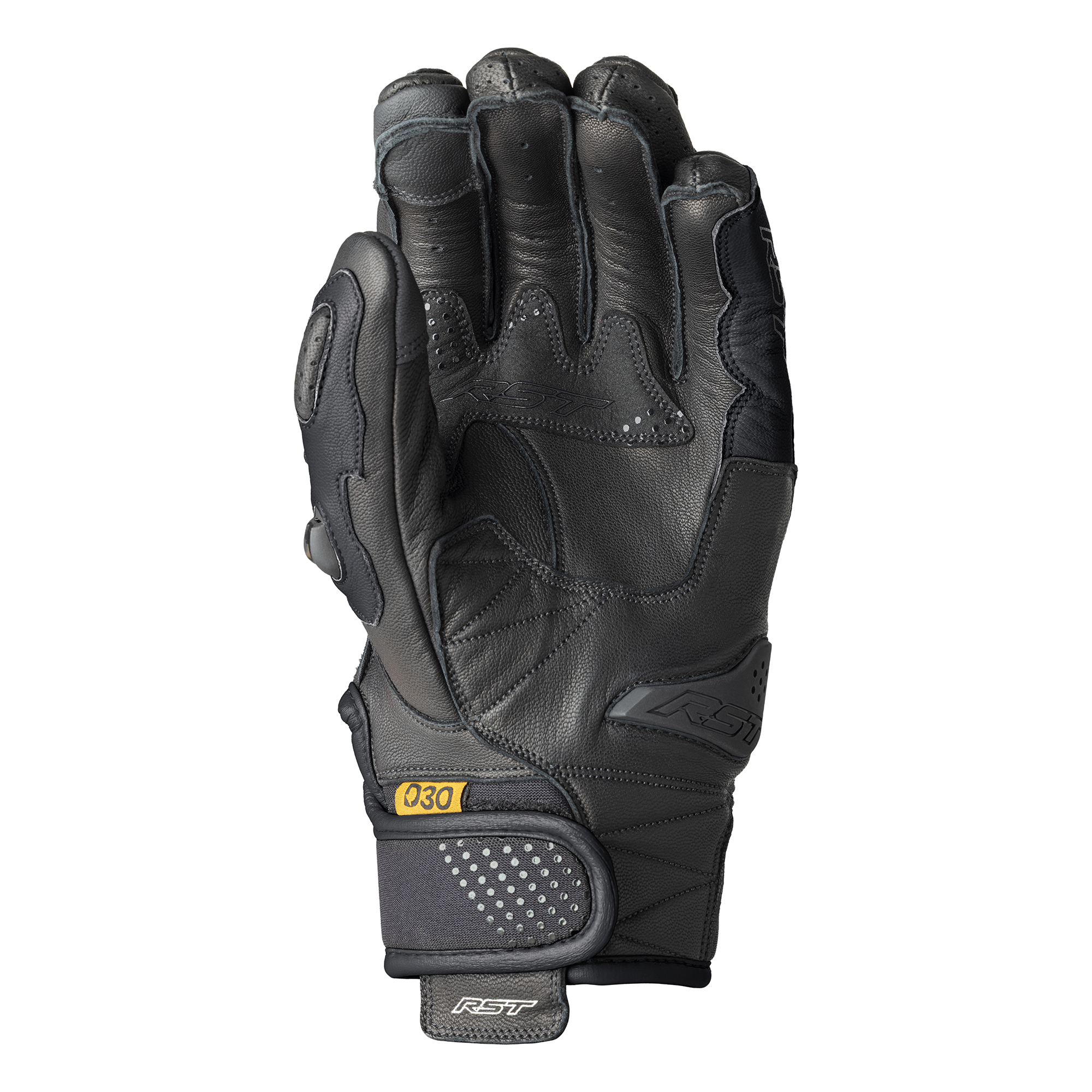 RST Freestyle 3 D3O Leather Gloves Black / Black - FREE UK Shipping, FREE 365 Day Returns | Moto Central