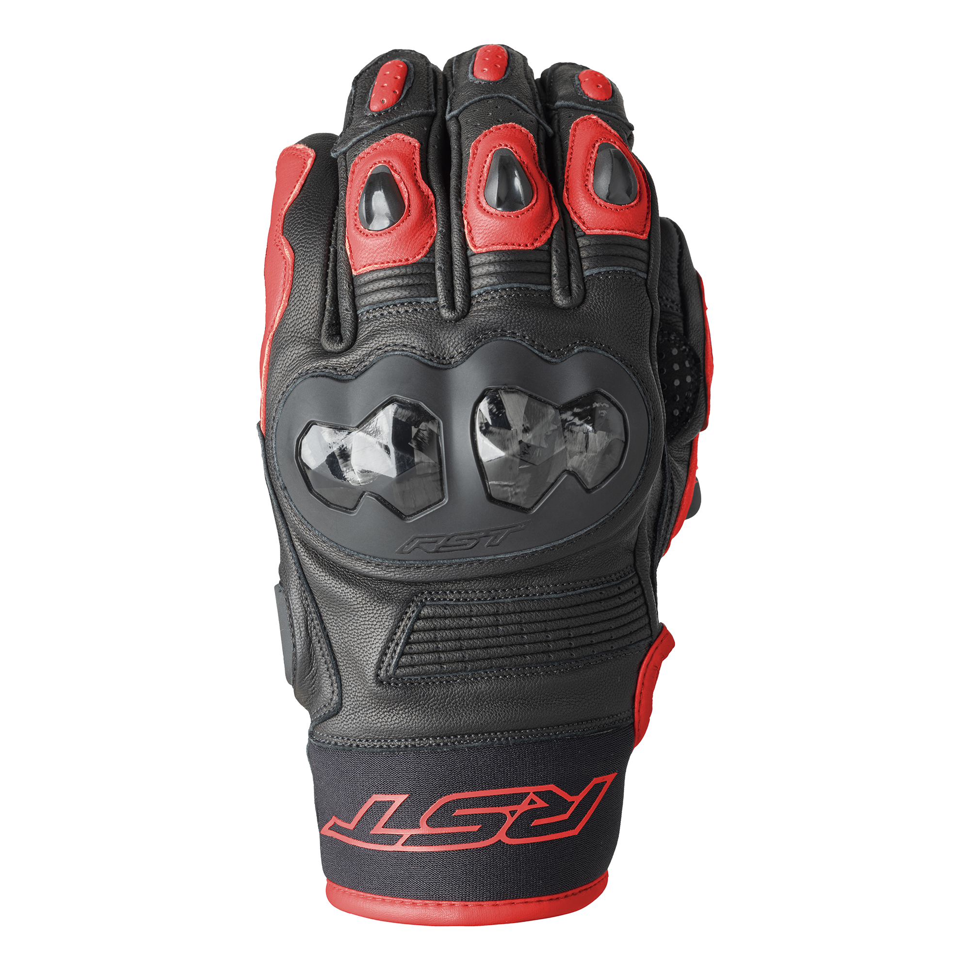 RST Freestyle 3 D3O Leather Gloves Black / Red - FREE UK Shipping, FREE 365 Day Returns | Moto Central
