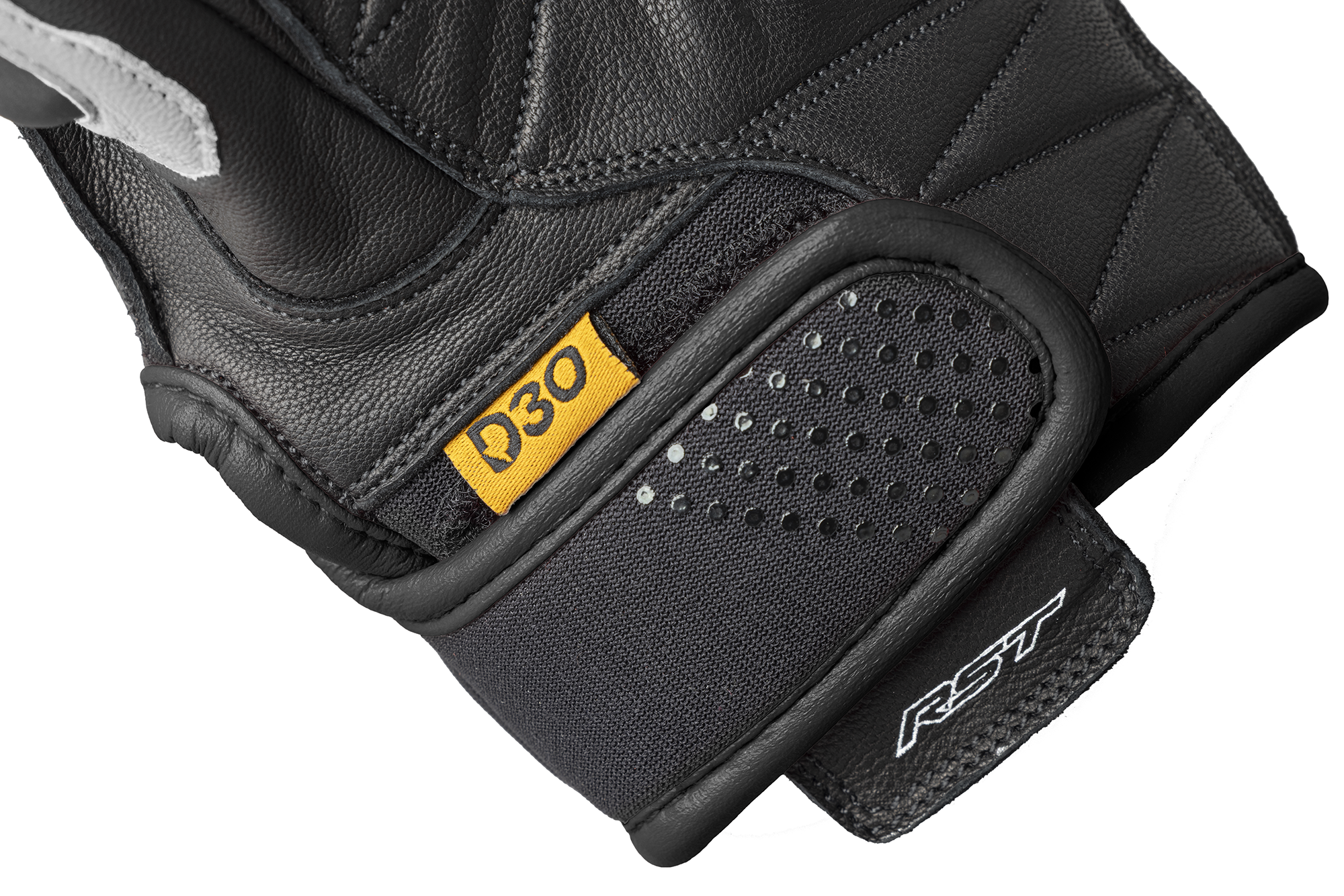 RST Freestyle 3 D3O Leather Gloves Black / White - FREE UK Shipping, FREE 365 Day Returns | Moto Central