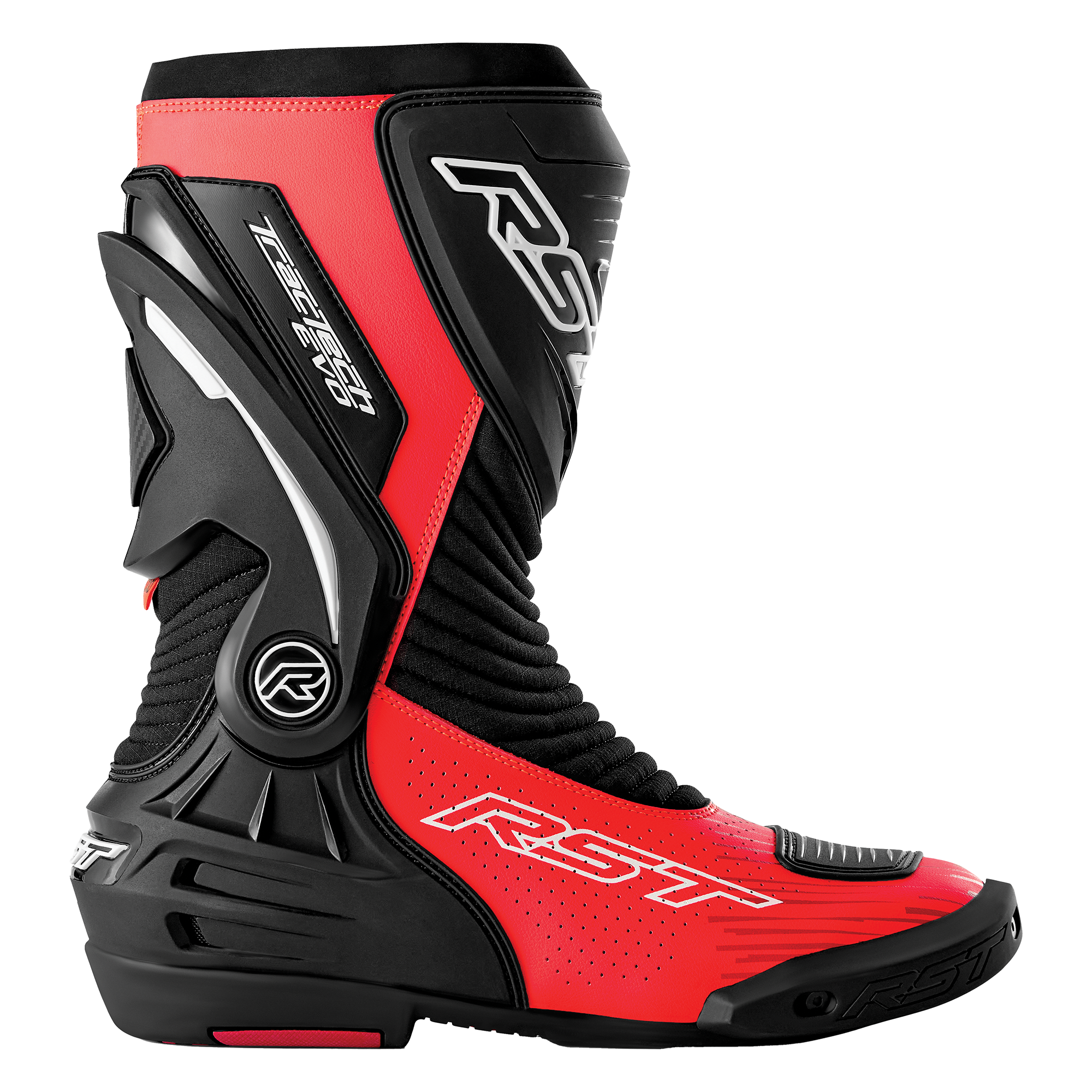 RST Tractech Evo D3O Boots Black / Fluo Red - FREE UK Shipping, FREE 365 Day Returns | Moto Central