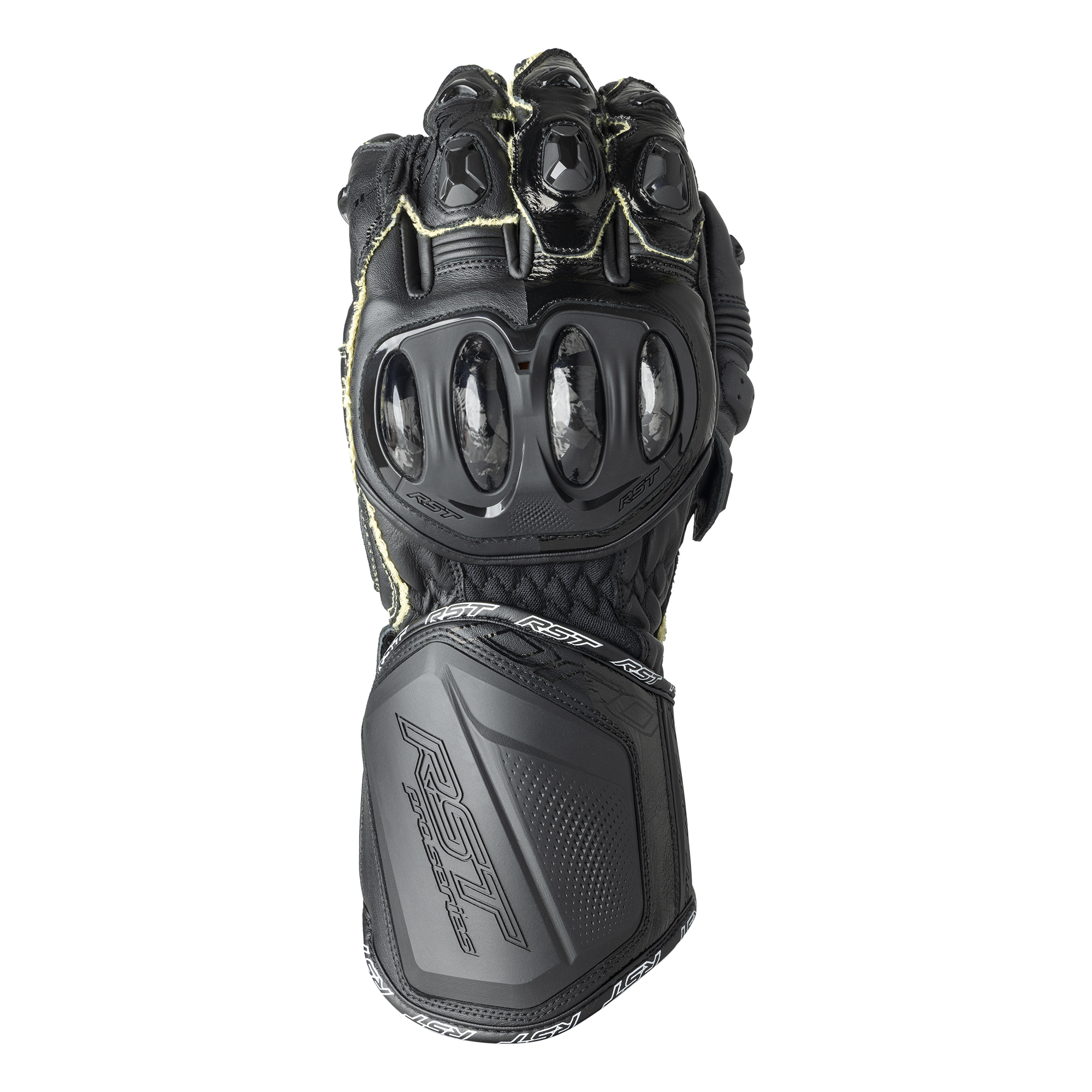 RST Pro Series GP D3O Leather Gloves Black / Black - FREE UK Shipping, FREE 365 Day Returns | Moto Central