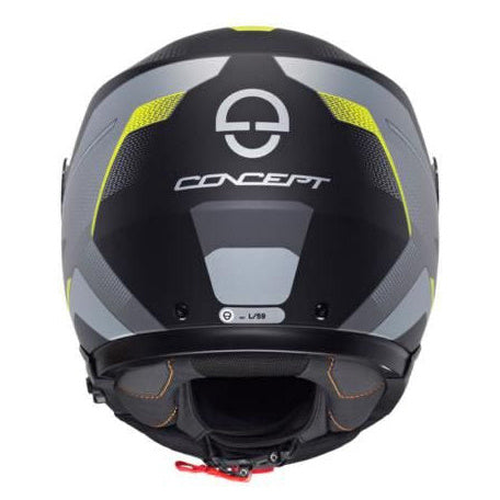 Schuberth Concept Tracer Yellow helmet, rear view