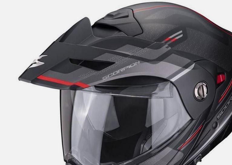 scorpion 1 2 helmet Scorpion ADX-2 Helmet Peak Carrera Matt Black/Red FREE UK Delivery