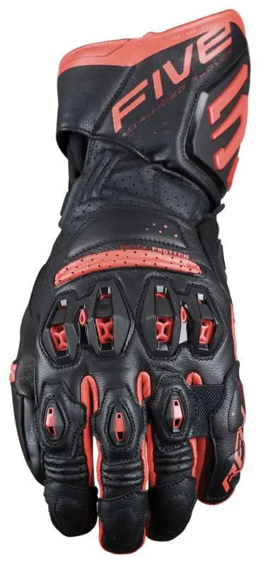 Five RFX3 Evo Leather Gloves Black / Red FREE UK Delivery, FREE 365 Day Returns | Moto Central