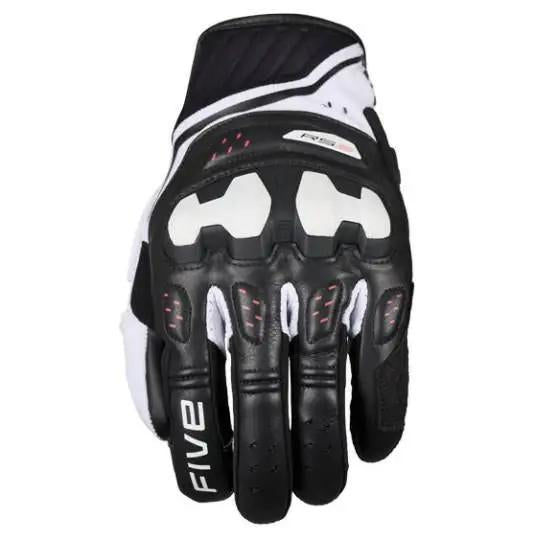 Five SF2 Evo Leather Gloves Black / White / Fluo Red FREE UK Delivery, FREE 365 Day Returns ; Moto Central
