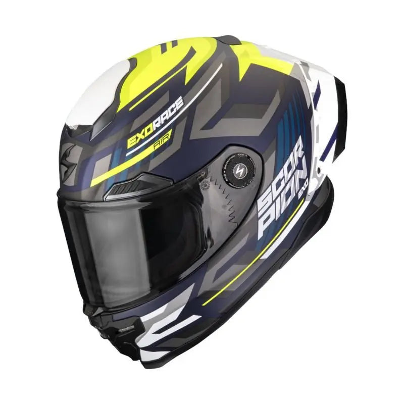Scorpion Exo-Race Kobra Matt Blue / Yellow FREE UK Delivery, FREE 365 Day Returns | Moto Central