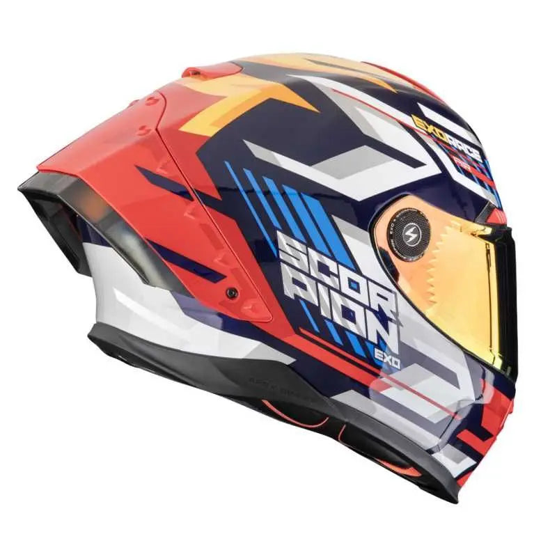 Scorpion Exo-Race Kobra Blue / Yellow / Red FREE UK Delivery, FREE 365 Day Returns | Moto Central