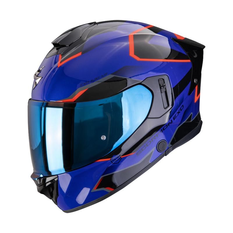 Scorpion Exo 530 Clip Blue / Black / Red - FREE UK Delivery, FREE 365 Day Returns | Moto Central