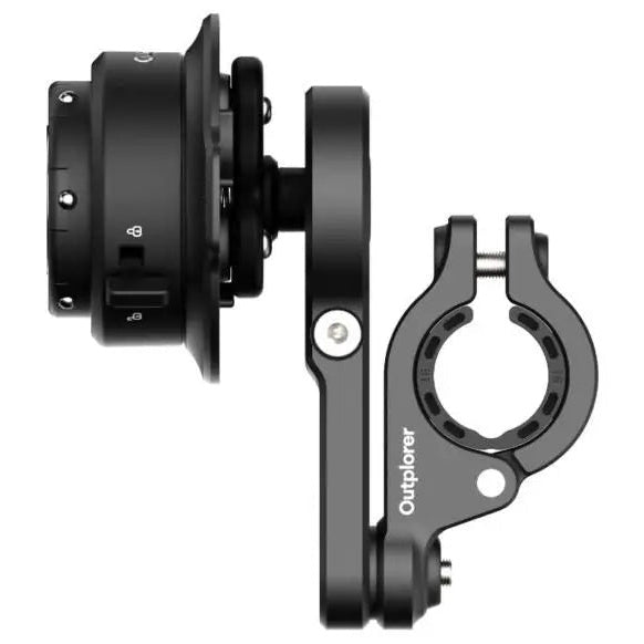 Outplorer QM04 Mirror Mount - left-side profile with mirror clamp