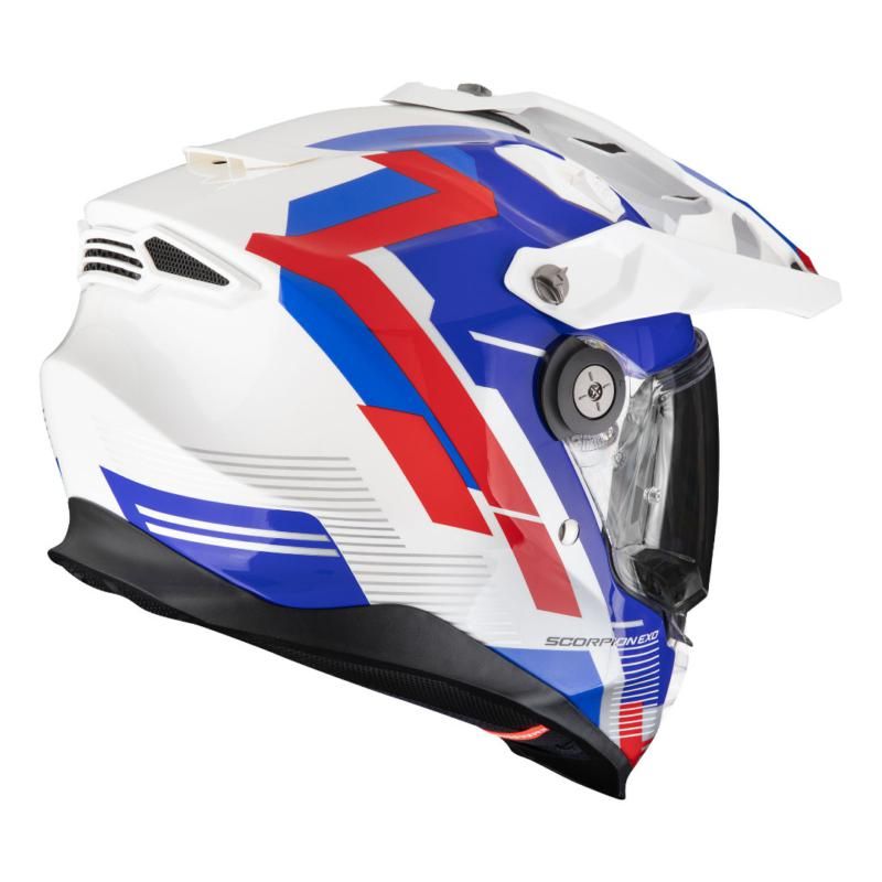Scorpion ADF-9000 Patrol White / Blue / Red FREE UK Delivery, FREE 365 Day Returns | Moto Central