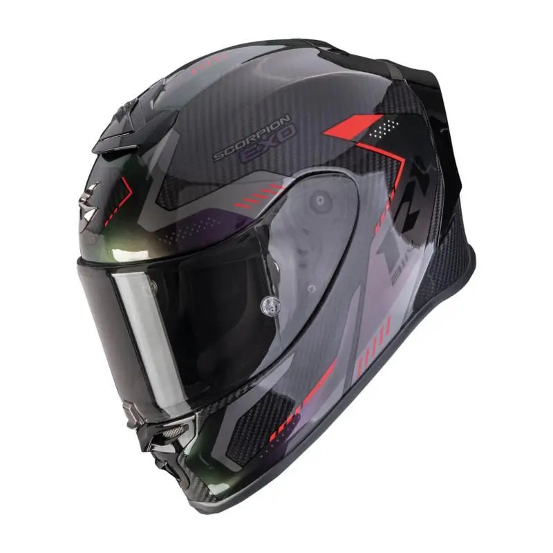 Scorpion EXO R1 Air Evo Carbon Propel Black / Chameleon FREE UK Delivery, FREE 365 Day Returns | Moto Central