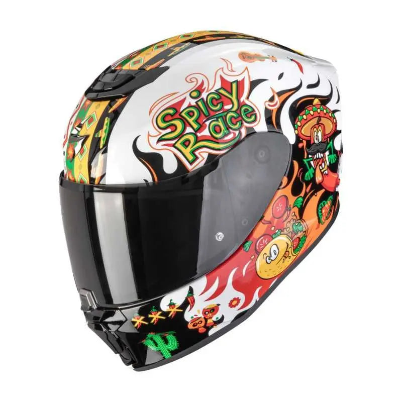 Scorpion EXO-JNR Kids Yucatan White / Orange / Black FREE UK Delivery, FREE 365 Day Returns | Moto Central