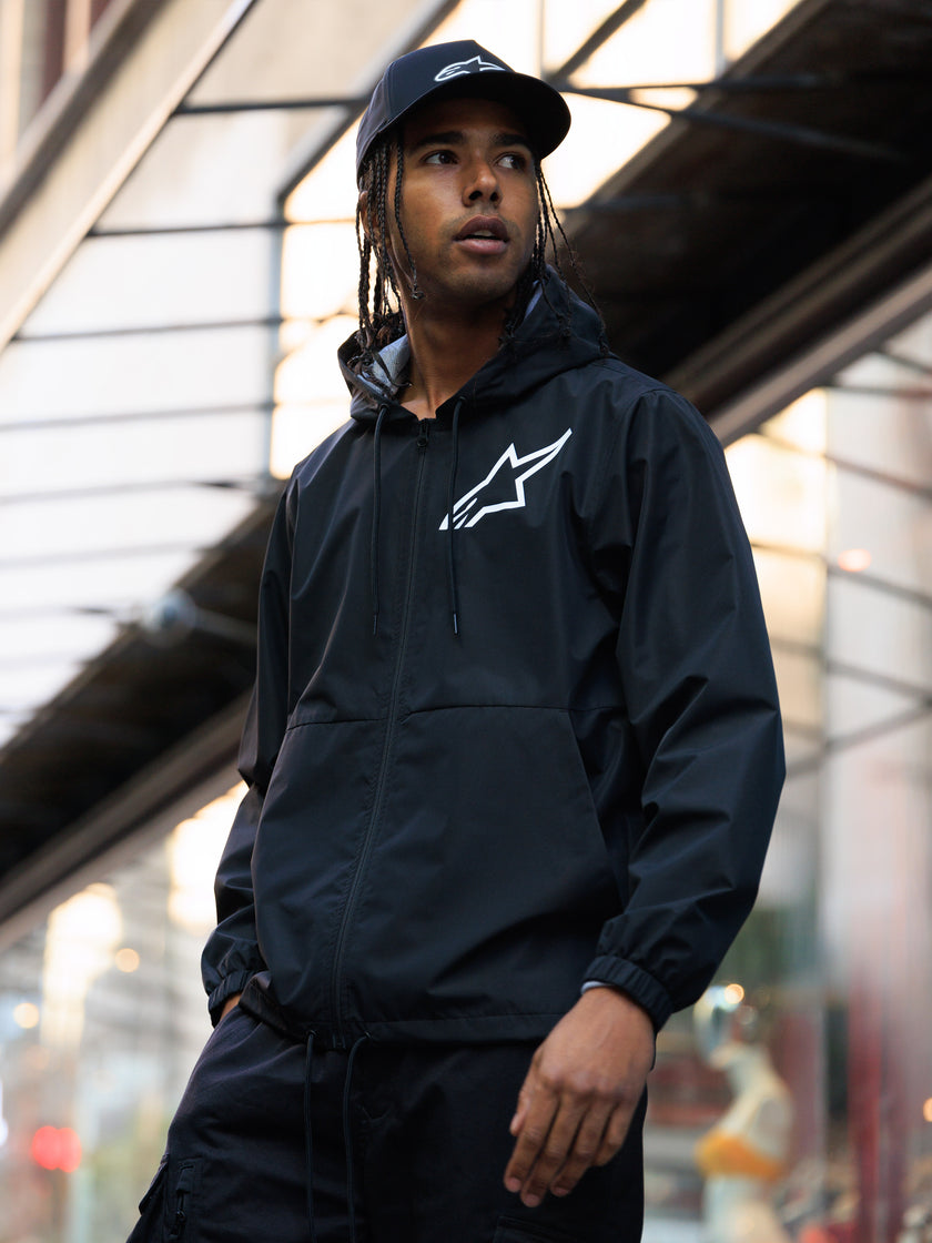 Alpinestars Speeder Chromium Windbreaker Jacket Black / White FREE UK Delivery, FREE 365 Day Returns | Moto Central