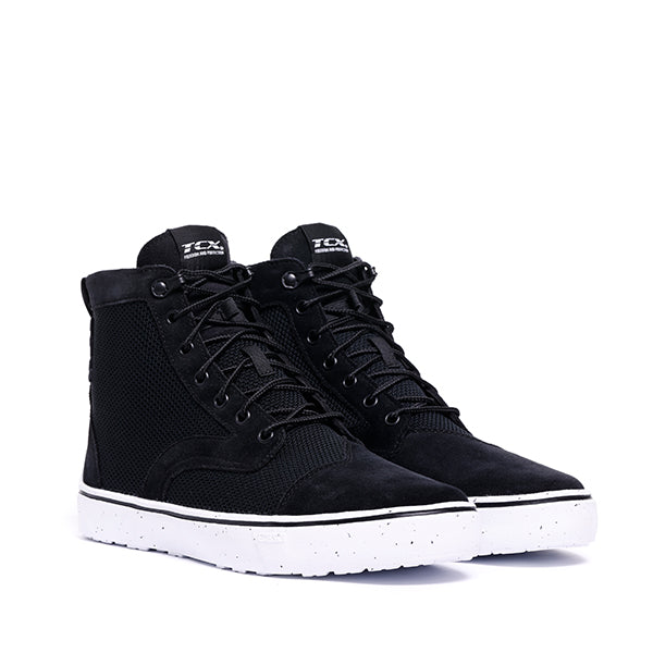 TCX Dartwood Tex Short Boots Black / White, pair front three-quarter view