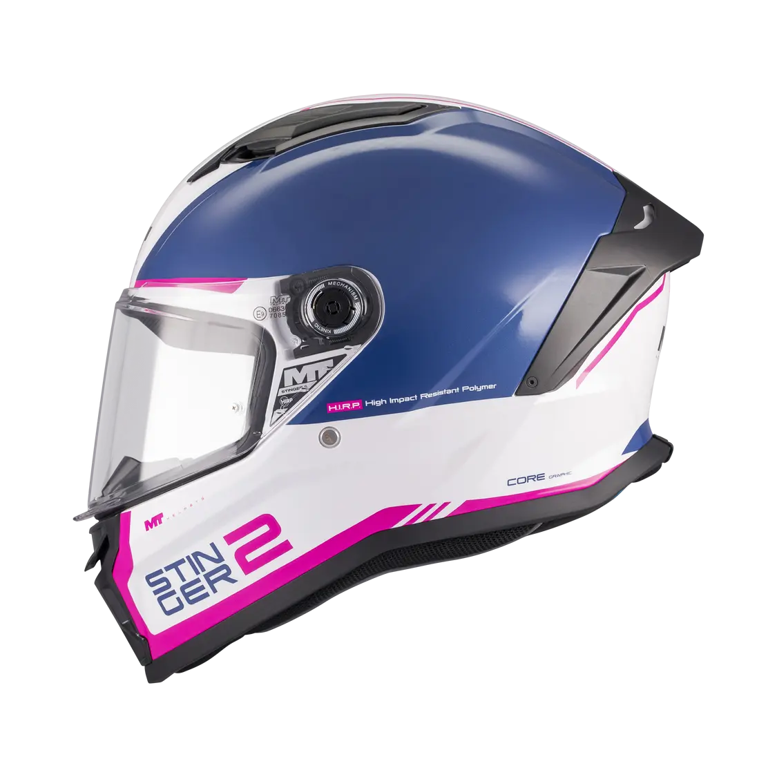 MT Helmet Stinger 2 Core A8 Gloss Navy / White / Pink FREE UK Delivery, FREE 365 Day Returns | Moto Central