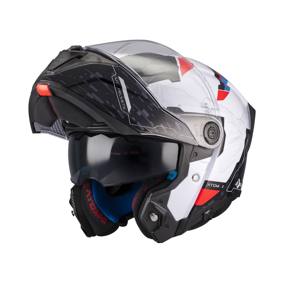 MT Helmet Atom 2 SV Highlands A7 Gloss White / Red / Blue FREE UK Delivery, FREE 365 Day Returns | Moto Central