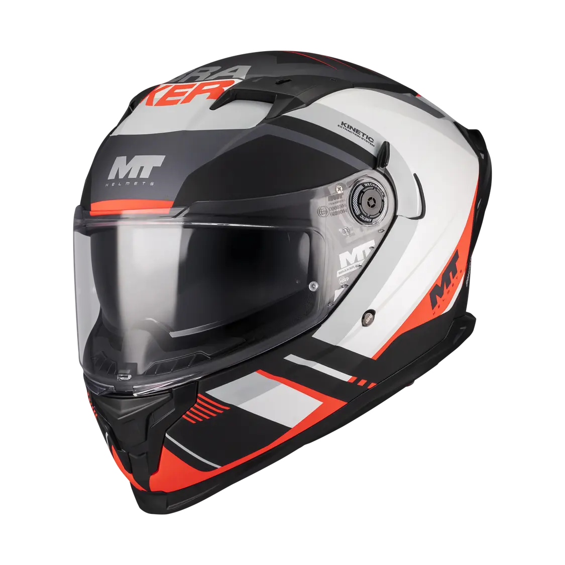 MT Helmet Braker SV Inception B5 Matt White / Black / Red FREE UK Delivery, FREE 365 Day Returns | Moto Central