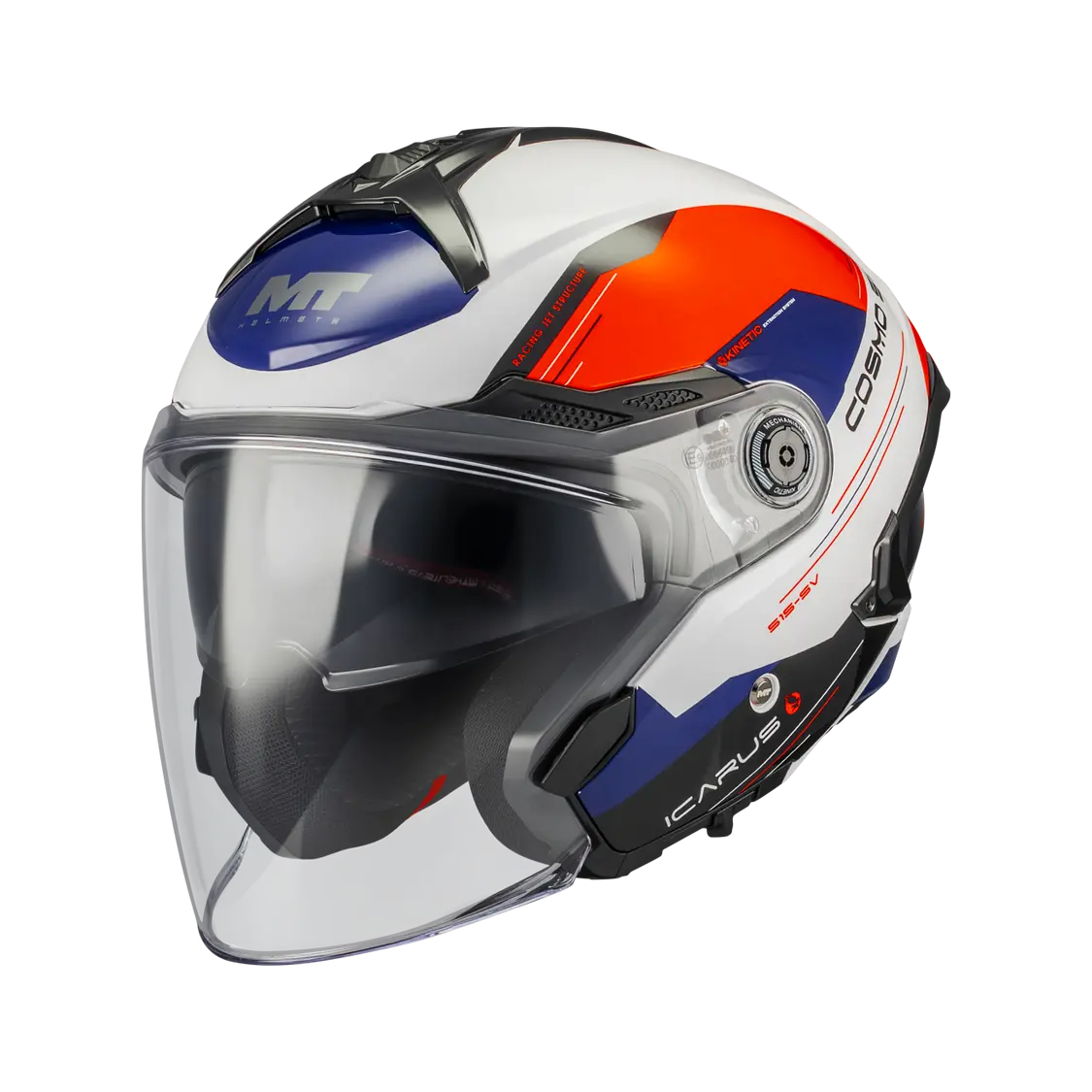 MT Helmet Cosmo SV Icarus A5 Gloss White / Red / Navy FREE UK Delivery, FREE 365 Day Returns | Moto Central