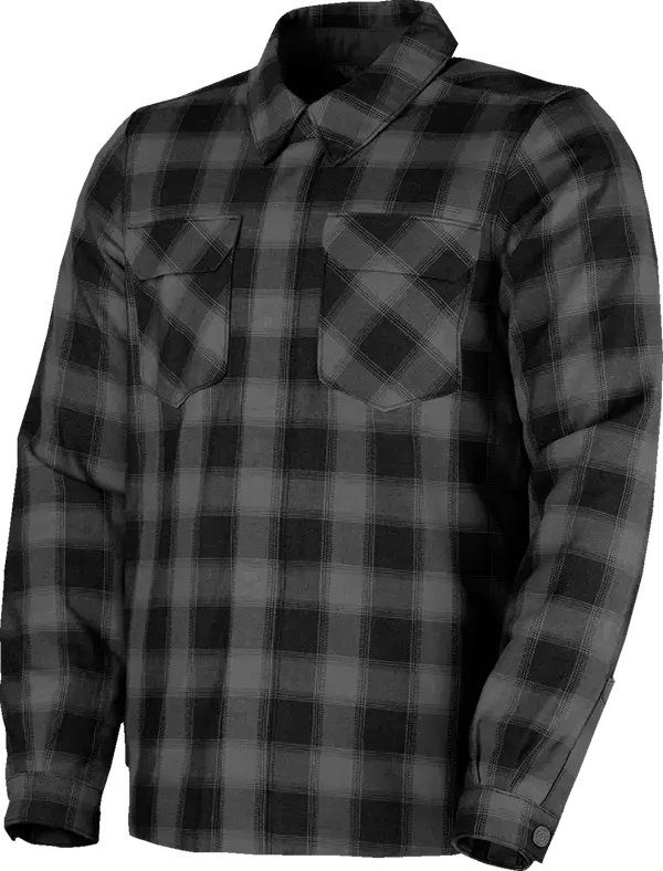 Icon Fallblock Flannel Textile Jacket Black - FREE UK Shipping, FREE 365 Day Returns | Moto Central