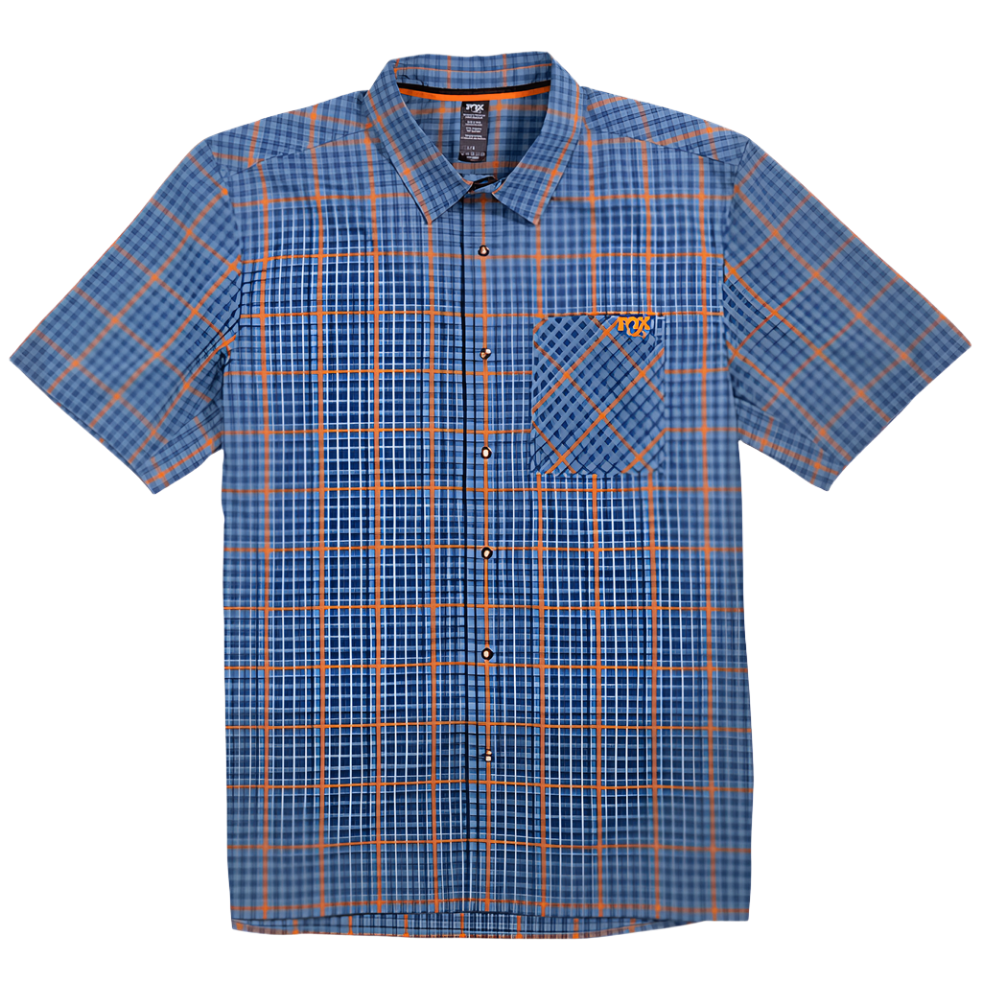 FOX Shop Cycle Shirt Orange / Blue Plaid