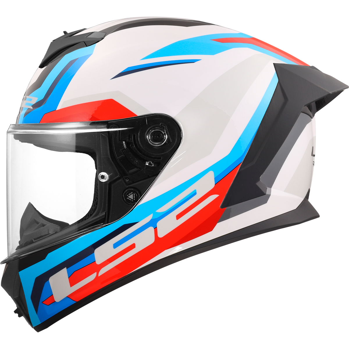 LS2 FF820 Rapid 3 Hyper White / Blue / Red FREE UK Delivery, FREE 365 Day Returns | Moto Central