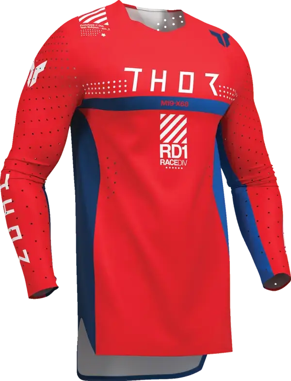Thor Sportmode Synth Jersey Red / White - FREE UK Shipping, FREE 365 Day Returns | Moto Central
