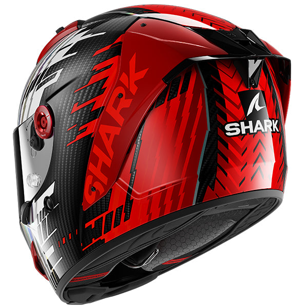 Shark Aeron Edgy Carbon / Red / White - FREE UK Shipping, FREE 365 Day Returns | Moto Central