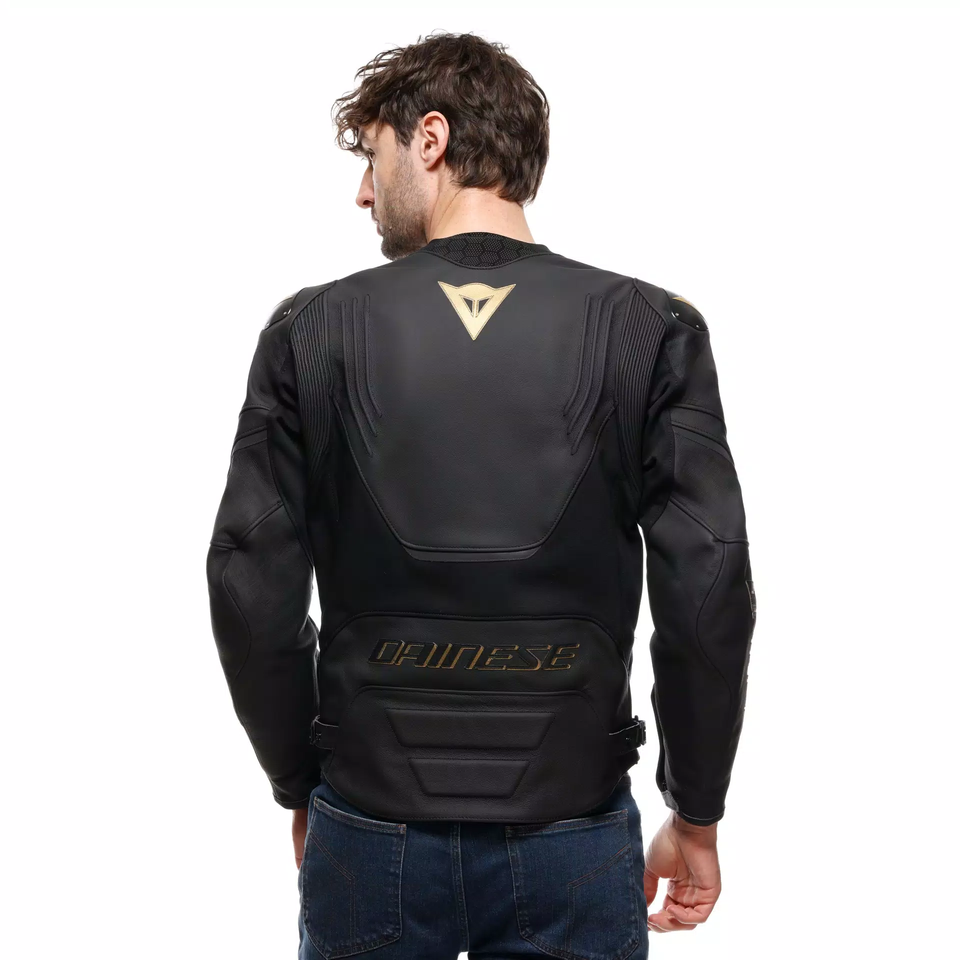 Dainese Racing 5 Leather Jacket Black / Gold
