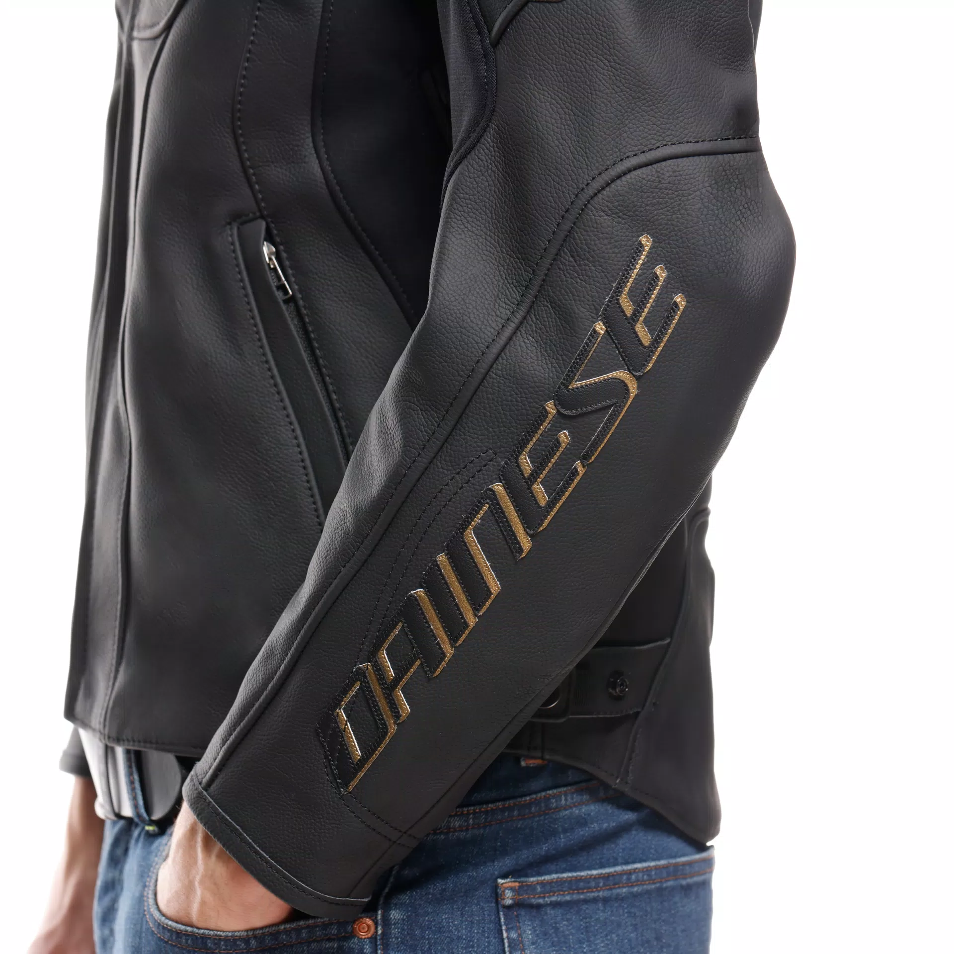 Dainese Racing 5 Leather Jacket Black / Gold
