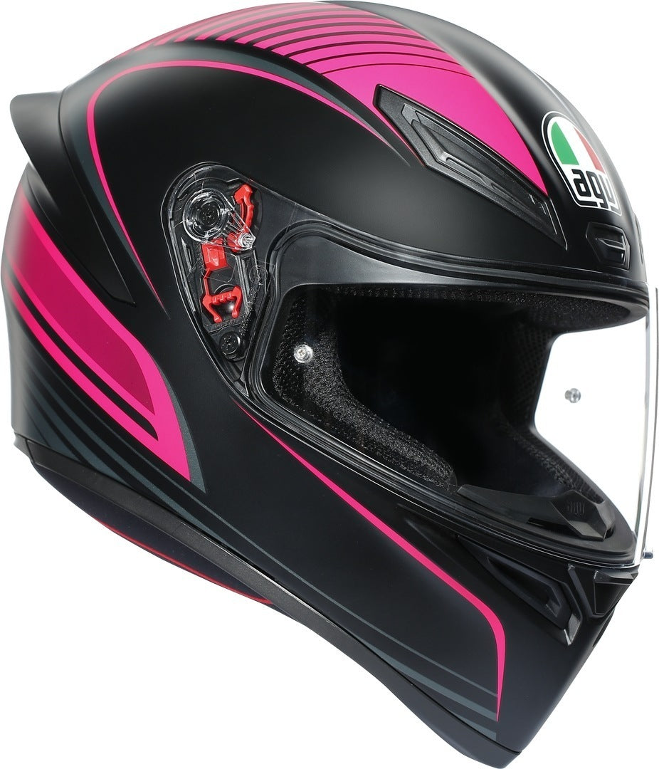 AGV K1 Full Face Helmet Warmup Black / Pink - FREE UK Shipping, FREE 365 Day Returns | Moto Central