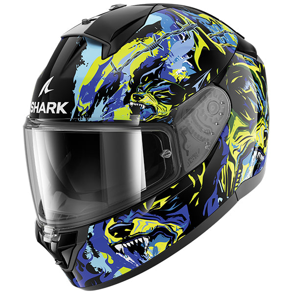 Shark Ridill 2 Full Face Helmet Raging Beast Black / Purple / Yellow - FREE UK Shipping, FREE 365 Day Returns | Moto Central