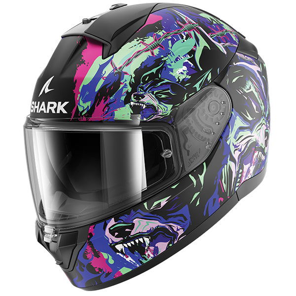 Shark Ridill 2 Full Face Helmet Raging Beast Black / Violet / Green - FREE UK Shipping, FREE 365 Day Returns | Moto Central