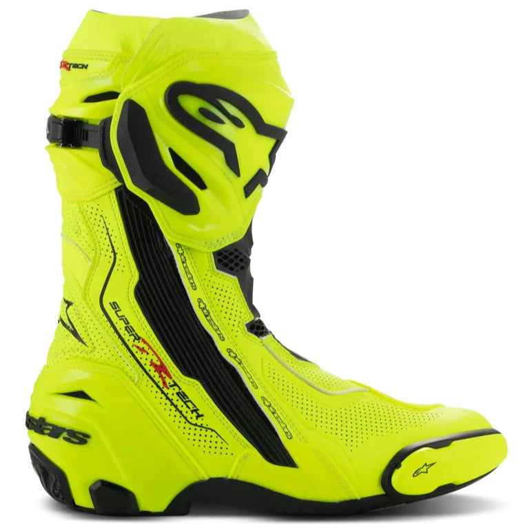 Alpinestars Supertech R Vented Boots Fluo Yellow / Black outer side view