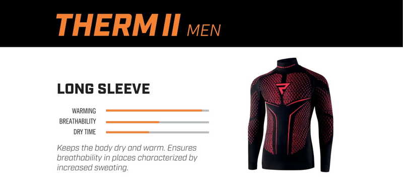Rebelhorn Therm 2 Thermoactive Long Sleeves T-Shirt Black / Red FREE UK Delivery, FREE 365 Day Returns | Moto Central