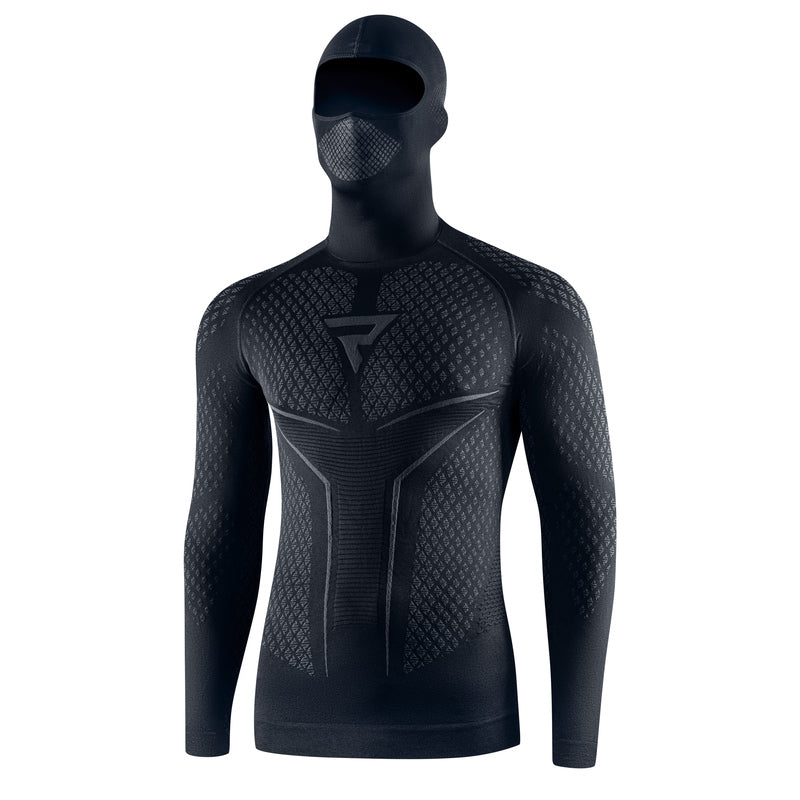 Rebelhorn Therm 2 2In1 Thermoactive Shirt With Balaclava Black / Grey FREE UK Delivery, FREE 365 Day Returns | Moto Central