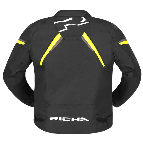 Richa Gotham 3 Waterproof Textile Jacket Black / Fluo Yellow  - FREE UK Shipping, FREE 365 Day Returns | Moto Central