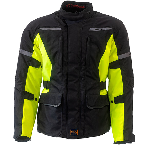 Richa Phantom Prime Textile Jacket Black / Fluo Yellow  - FREE UK Shipping, FREE 365 Day Returns | Moto Central