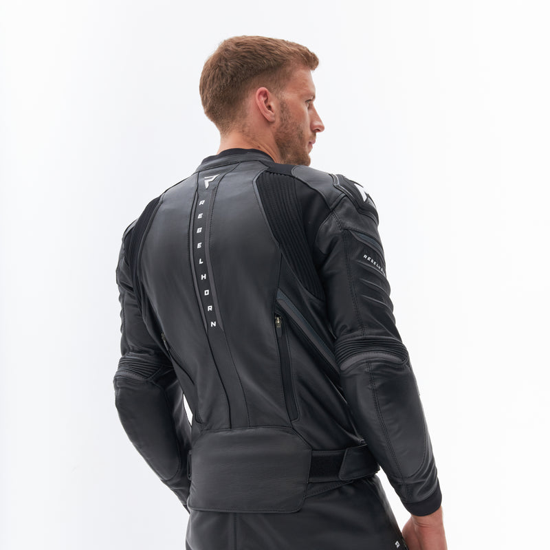 Rebelhorn Veloce Leather Jacket Black / White FREE UK Delivery, FREE 365 Day Returns | Moto Central