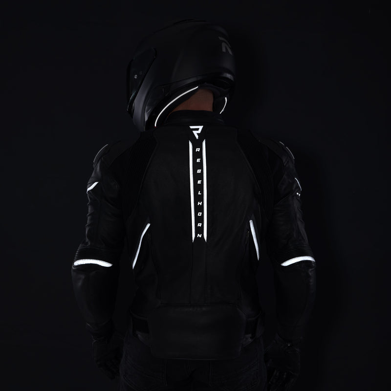 Rebelhorn Veloce Leather Jacket Black / White FREE UK Delivery, FREE 365 Day Returns | Moto Central