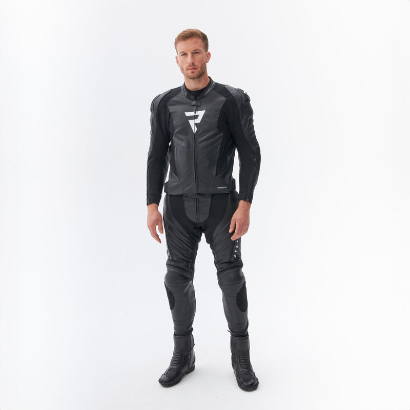 Rebelhorn Veloce Leather Jacket Black / White FREE UK Delivery, FREE 365 Day Returns | Moto Central