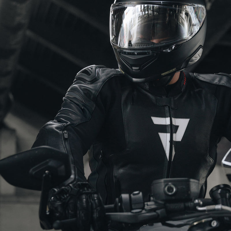 Rebelhorn Veloce Leather Jacket Black / White FREE UK Delivery, FREE 365 Day Returns | Moto Central