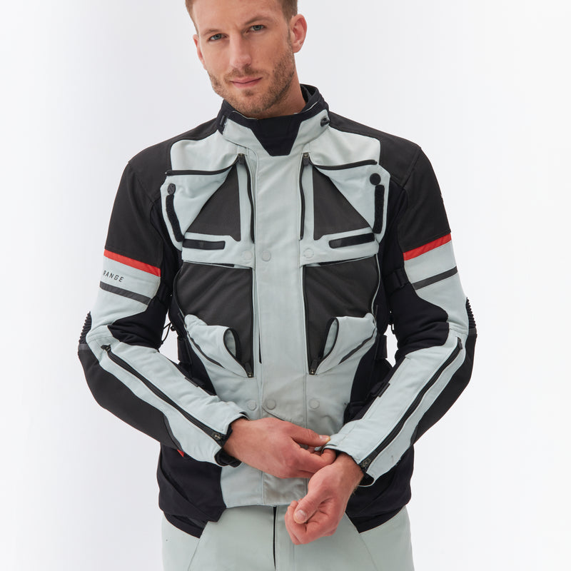 Rebelhorn Range Textile Jacket Grey / Black / Red FREE UK Delivery, FREE 365 Day Returns | Moto Central