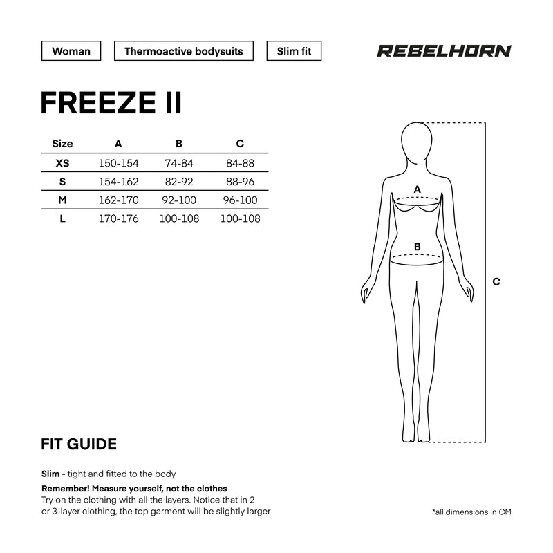 Rebelhorn Freeze 2 Ladies Thermoactive Underwear Black FREE UK Delivery, FREE 365 Day Returns | Moto Central