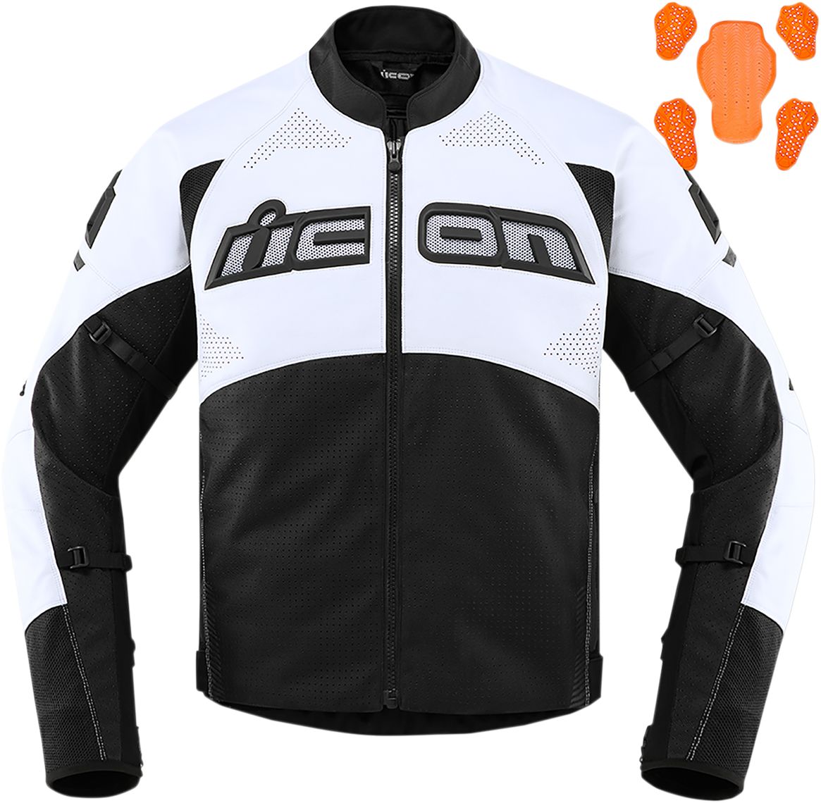 Icon Contra 2 Perforated Leather Jacket White FREE Delivery & Returns